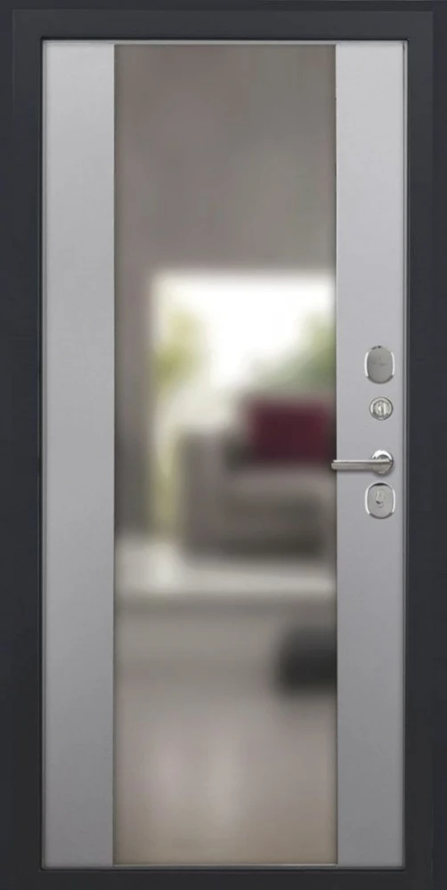 Входная дверь ДвериПРО Модель Л-48 Алиса (16мм, ПВХ Софт грей, зеркало) DPRO227546 внутренняя сторона
